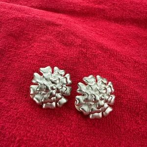Anne Klein Silver Floral Earrings
